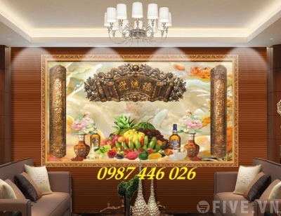 Tranh gạch phòng thờ - tranh ốp tường