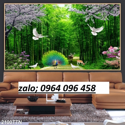 Tranh gạch 3d rừng tre - 488CP