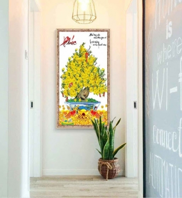 Tranh gạch 3d cây hoa mai - 32SP