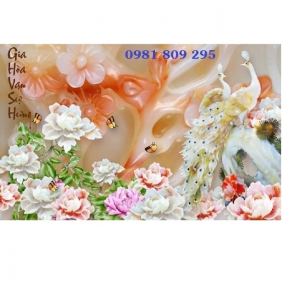 Tranh gạch hoa mẫu đơn phong thủy 3D GP9922