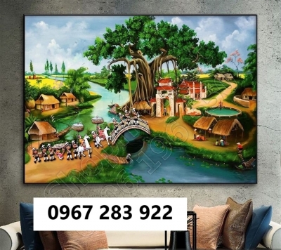 Tranh gạch đồng quê trang trí