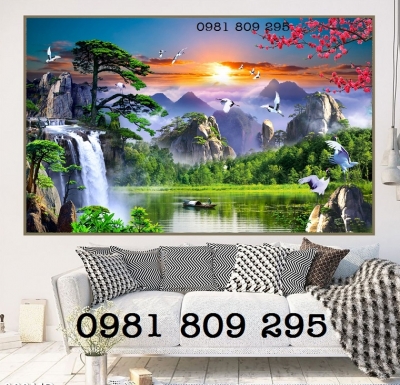 Tranh gạch gạch ốp tường phong cảnh trang trí