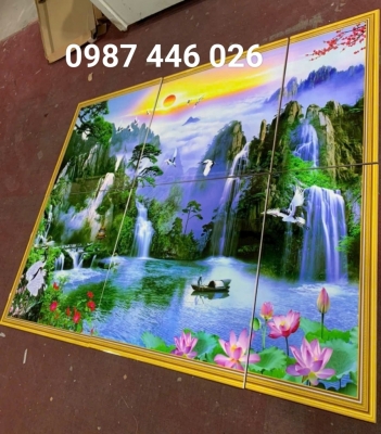 Gạch 3d ảnh thực tế tranh thác nước