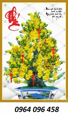 Tranh gạch 3d ốp tường cây hoa mai - 548BVC