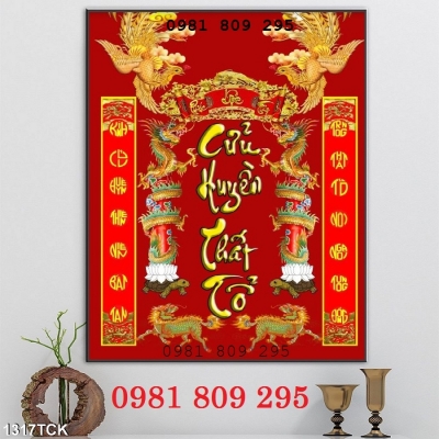 Tranh gạch phòng thờ- gạch trang trí Cửu Huyền thất tổ
