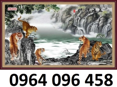 Tranh con hổ 3d - tranh gạch 3d con hổ - 433XV