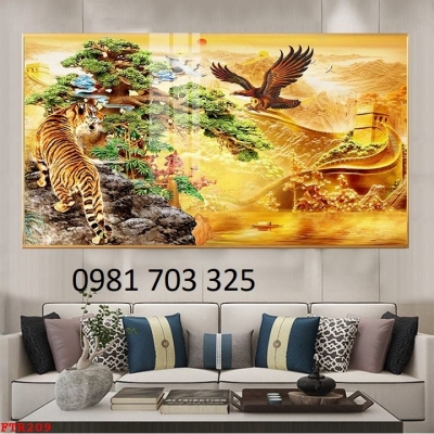 Tranh gạch hổ 3D trang trí