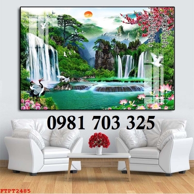 Gạch tranh 3D phong cảnh sơn thủy hữu tình