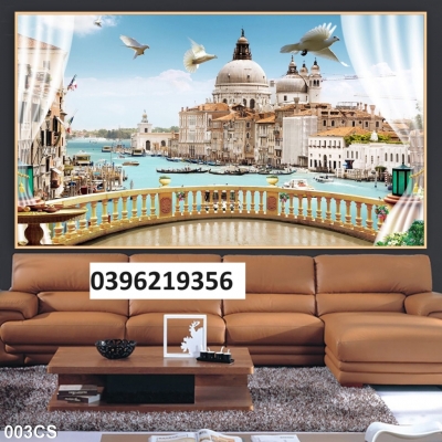Tranh gạch đẹp cửa sổ trang trí