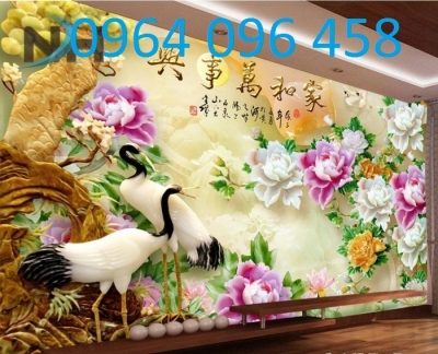 Tranh 3d - tranh gạch 3d trang trí phòng khách - KMMM88