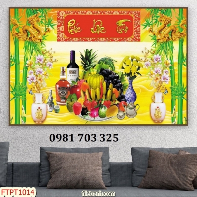 Tranh gạch phòng thờ dán tường