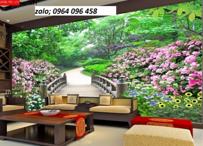 Tranh gạch 3d phong cảnh phòng khách - HBX33
