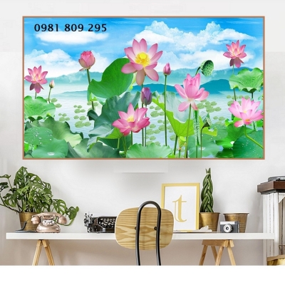 Gạch trang trí 3d hoa sen đẹp HP325