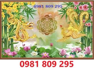 Gạch tranh , gạch men, ốp tường trang trí rồng phượng