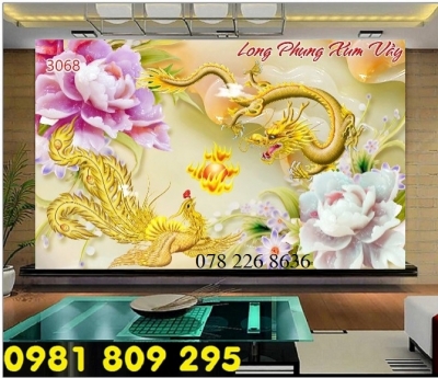 Gạch tranh 3d , tranh long phụng