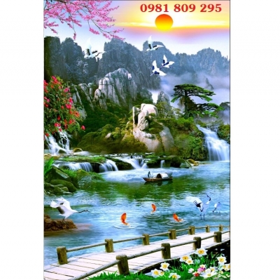 Tranh gạch 3d cao cấp thác nước JP553