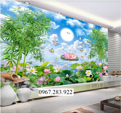 Tranh 3D- Tranh hoa sen