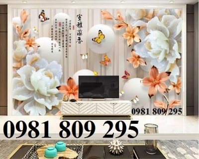 Gạch tranh - tranh 3d mẫu đơn