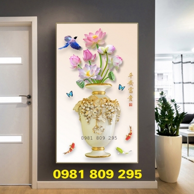 Tranh gạch bình hoa trang trí tường HG543