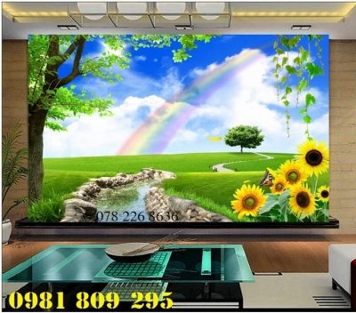 Tranh phong cảnh- gạch tranh 3D cảnh vườn hoa