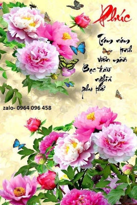 Tranh gạch 3d hoa mẫu đơn - XNVD33