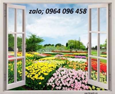 Tranh cửa sổ tranh gạch 3d cửa sổ - 08XP