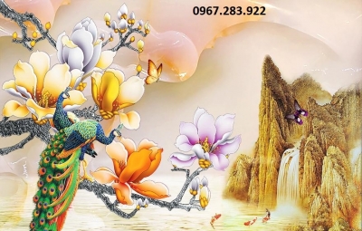 Tranh 3D- Tranh chim công