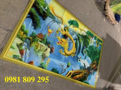 tranh 3d phòng thờ , gạch tranh 3d ốp tường