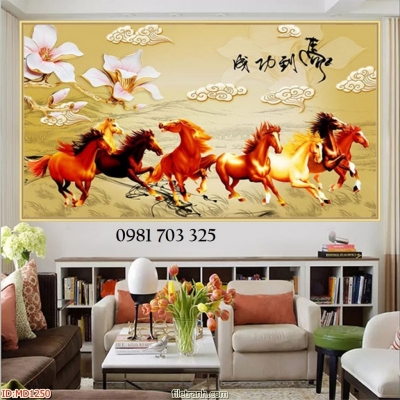 Gạch tranh phong thủy mã đáo thành công
