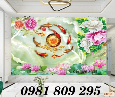 Gạch tranh 3d cá chép cao cấp