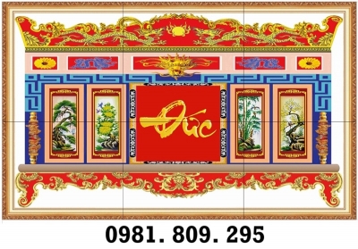 Tranh 3d , gạch trang trí phòng thờ phúc lộc thọ HP8833
