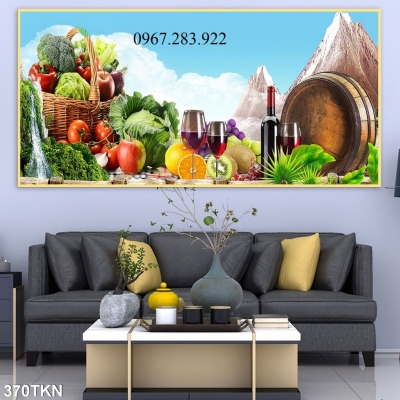 Gạch tranh ốp tường phòng bếp đẹp
