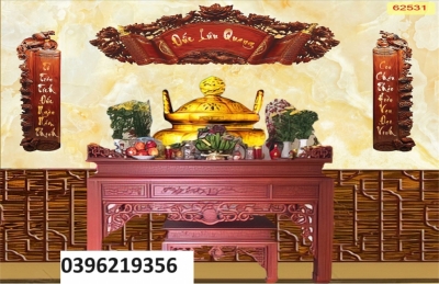 Gạch 3D đẹp trang trí phòng thờ