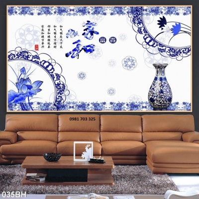 Tranh gạch bình hoa 3d đẹp