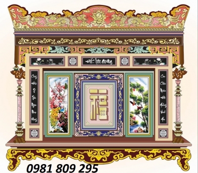 Tranh gạch ốp tường phòng thờ