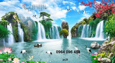 Tranh gạch 3d phong cảnh sơn thủy hữu tình - MN433