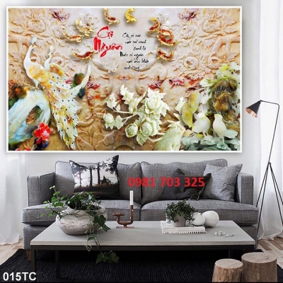 Tranh gạch trang trí phòng khách-tranh 3D