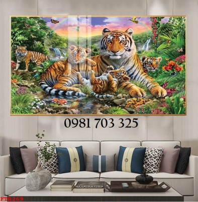 Gạch tranh phong thủy con hổ