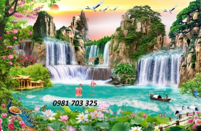 Gạch tranh sơn thủy hữu tình