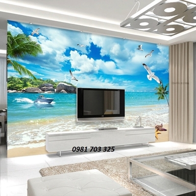 Tranh bãi biển trang trí phòng