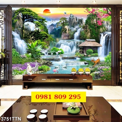 Gạch 3d , gạch ốp tường , tranh phong cảnh