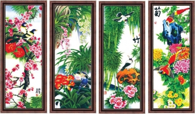 Tranh gạch 3d ốp tường tứ quý - 800MC