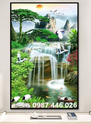Tranh thác nước- gạch ốp tường