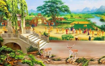 Tranh gạch 3d vinh quy bái tổ - NCVB8