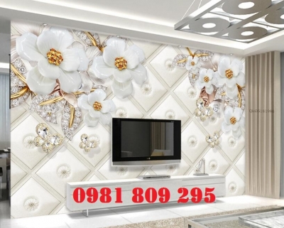 Tranh ốp tường- gạch hoa phòng khách đẹp F54
