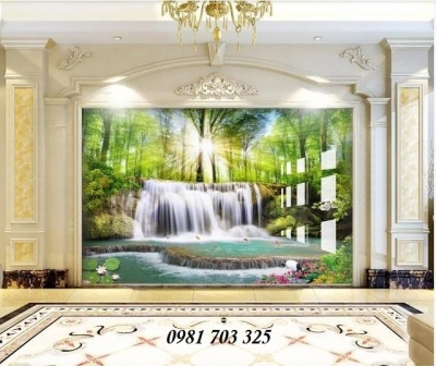 Tranh gạch 3D suối nước