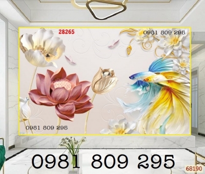 Tranh hoa sen 3d- gạch tranh HP0745