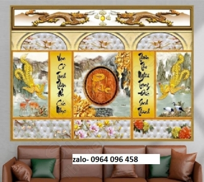 Tranh gạch 3d ốp tường phòng thờ - 6554CV