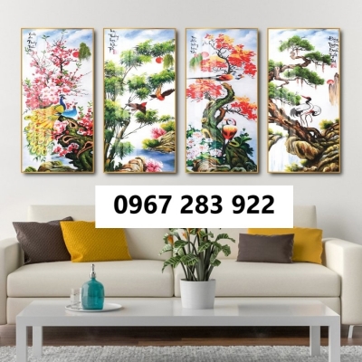 Gạch tranh đẹp tứ quý phong thủy