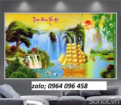 Tranh gạch 3d phong thủy phòng khách - DXV62